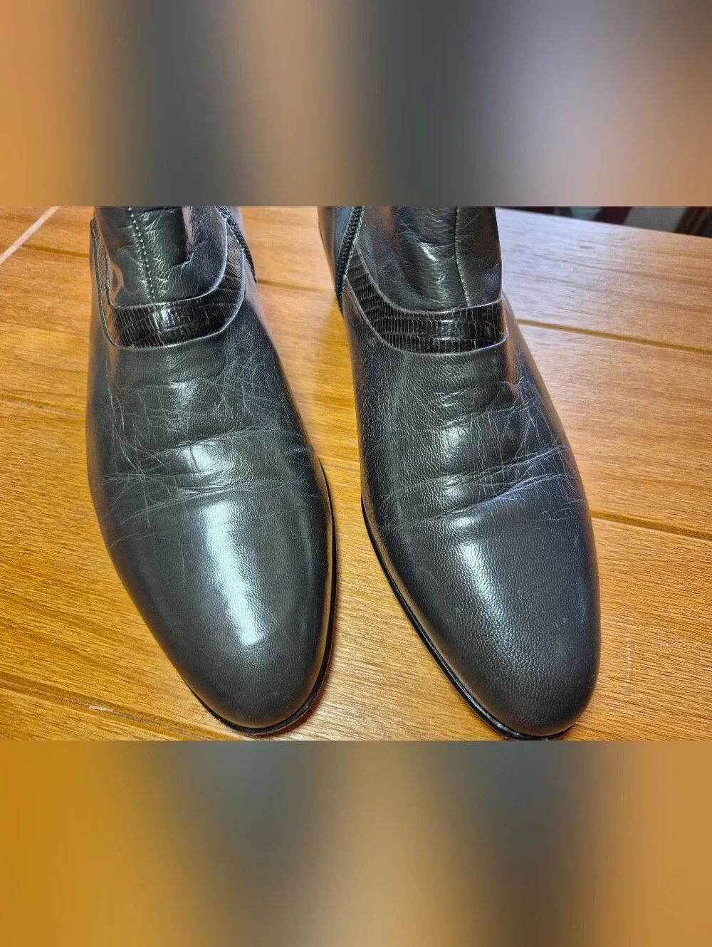 Vintage Carlo Morandi Charcoal Gray Leather Boots - Size 8
